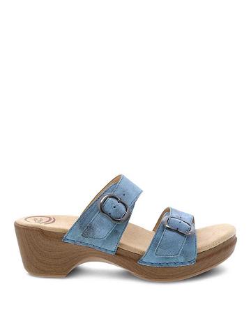 Talons Dansko Sophie Dusty Daim Femme Bleu | FR 806GSO